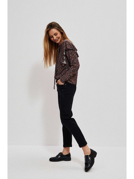 Moodo Črne džínsy z ravnim krojem Moodo