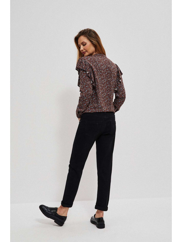 Moodo Črne džínsy z ravnim krojem Moodo