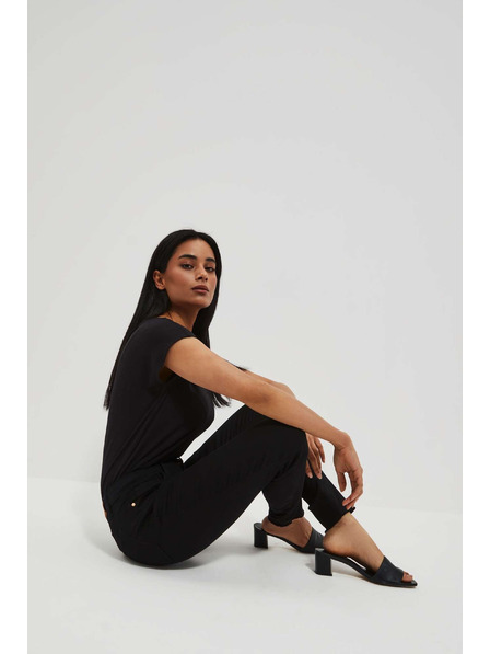 Moodo Skinny džínsy z raztrganimi hlačnicami push up črne barve Moodo