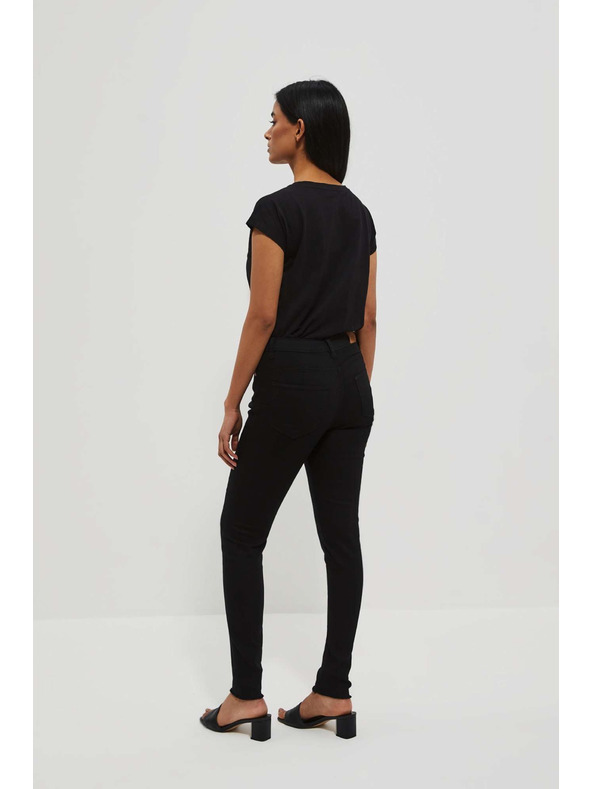 Moodo Skinny džínsy z raztrganimi hlačnicami push up črne barve Moodo