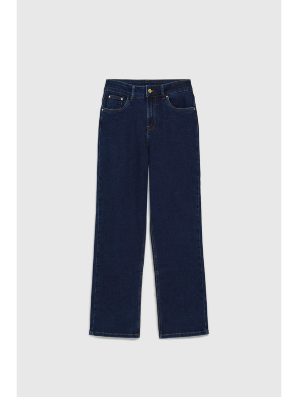 Moodo Gladke temno modre jeans hlače Moodo