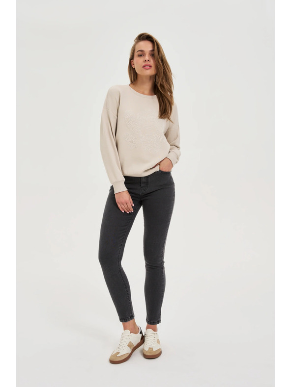 Moodo Grafitne ozke jeans hlače Moodo