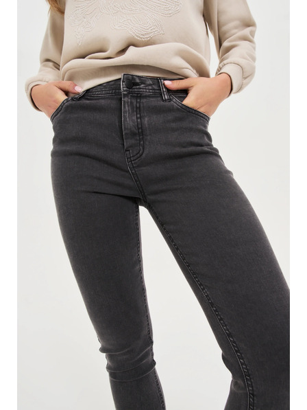 Moodo Grafitne ozke jeans hlače Moodo