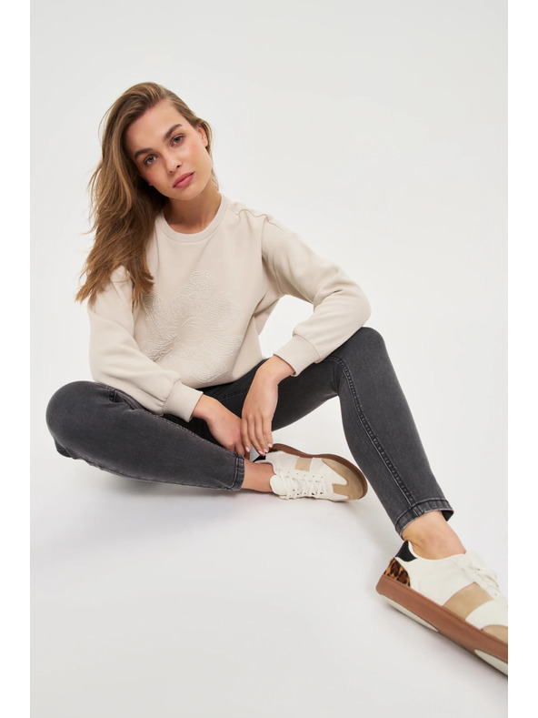 Moodo Grafitne ozke jeans hlače Moodo