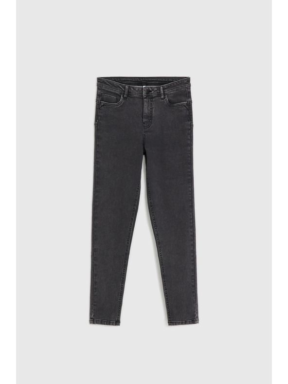 Moodo Grafitne ozke jeans hlače Moodo