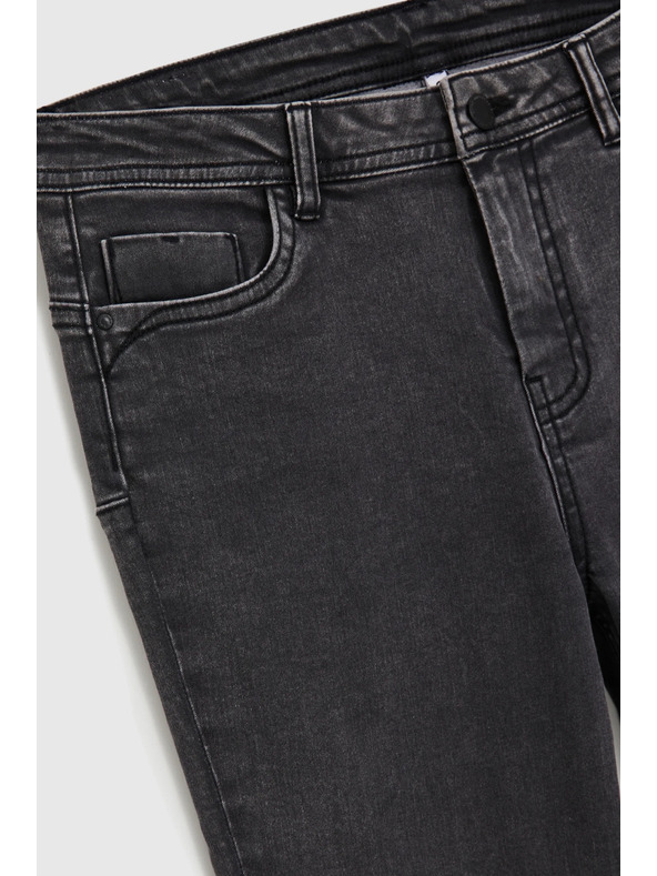 Moodo Grafitne ozke jeans hlače Moodo