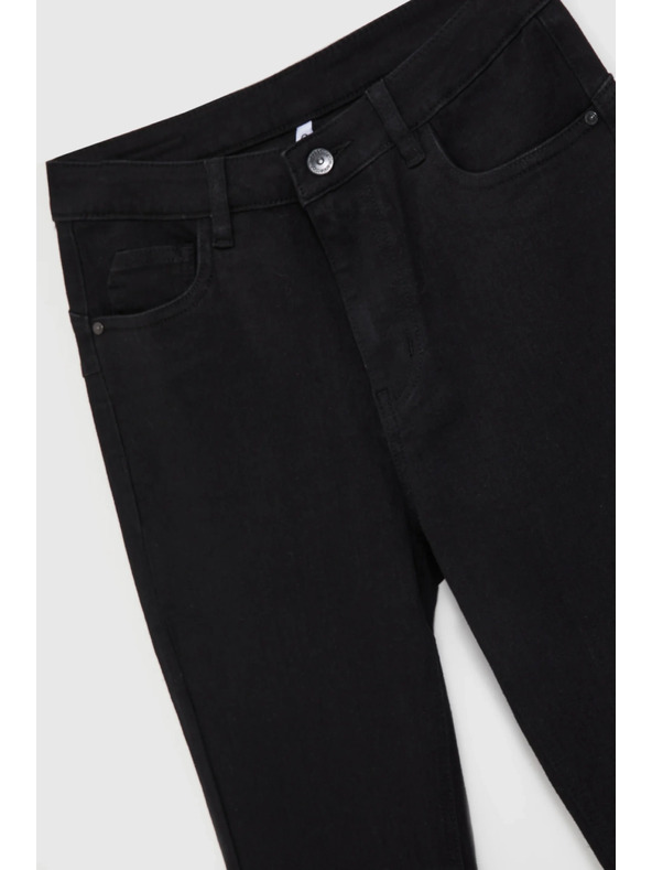 Moodo Črne zvonaste jeans hlače Moodo