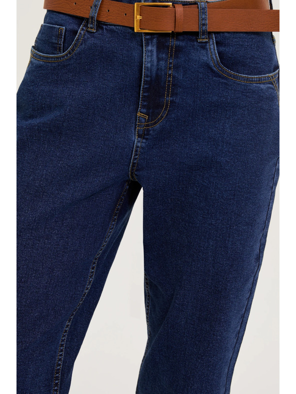 Moodo Temno modre kavbojke z pasom Moodo