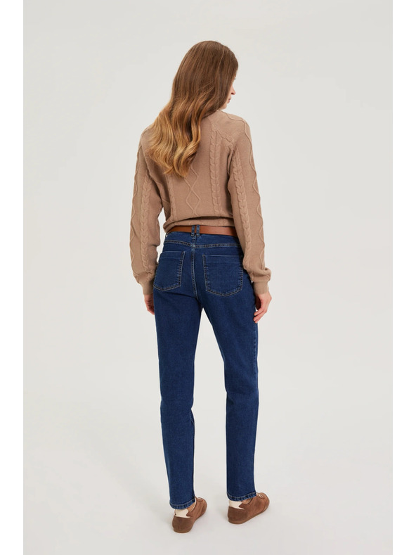 Moodo Temno modre kavbojke z pasom Moodo