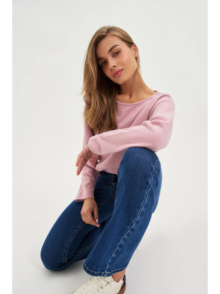 Moodo Temno modre zvonaste jeans hlače Moodo