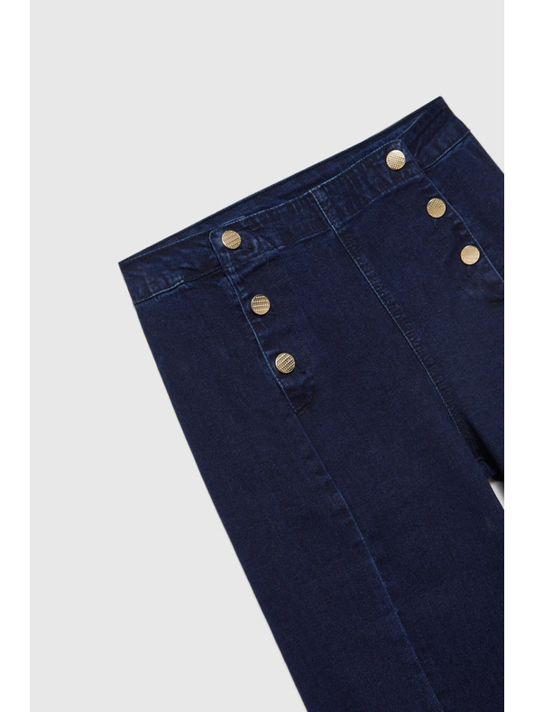Moodo Temno modre wide leg jeans hlače Moodo