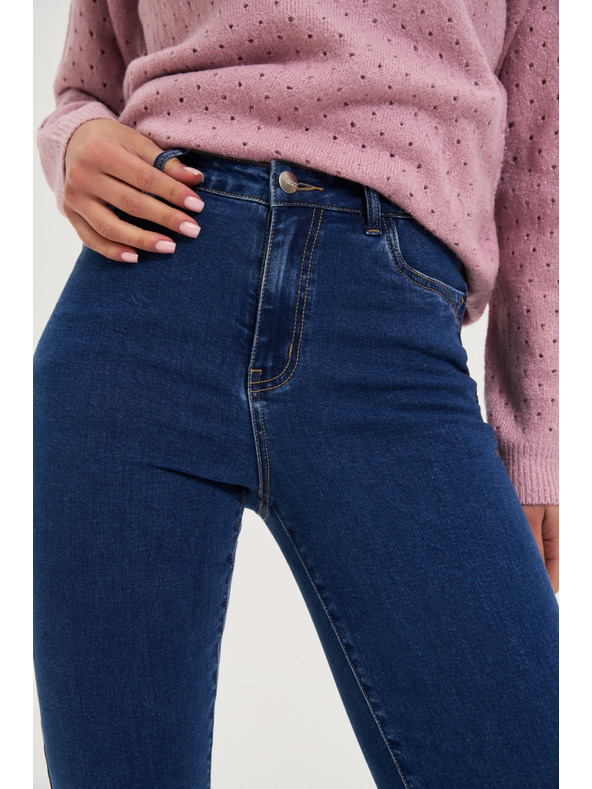 Moodo Temno modre ozke jeans hlače Moodo