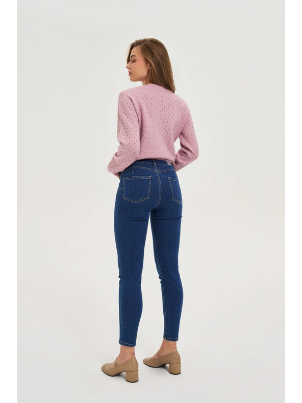 Moodo Temno modre ozke jeans hlače Moodo