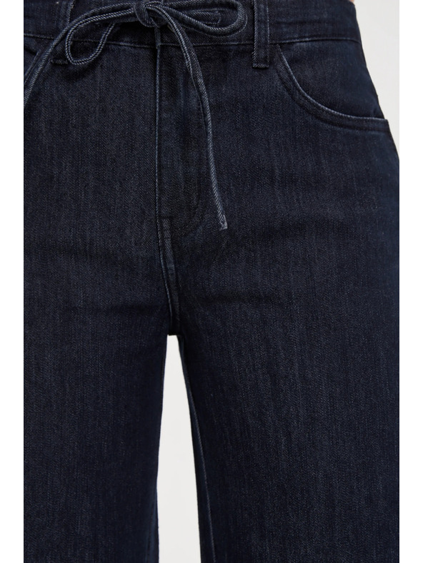 Moodo Temno modre jeans hlače z wide leg krojem Moodo