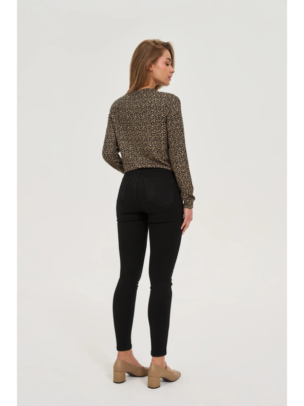 Moodo Črne ozke jeans hlače Moodo
