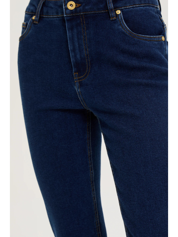 Moodo Temno modre jeans hlače z ravnimi hlačnicami Moodo