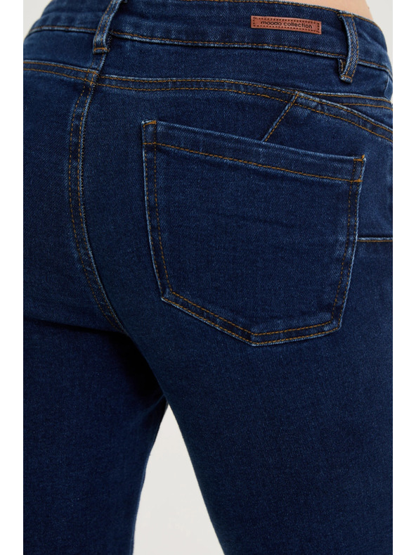 Moodo Temno modre jeans hlače z ravnimi hlačnicami Moodo