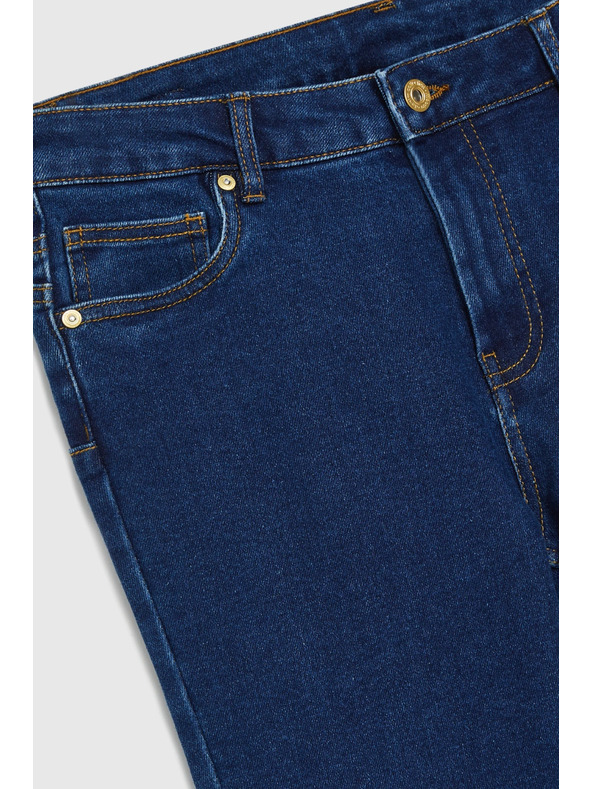 Moodo Temno modre jeans hlače z ravnimi hlačnicami Moodo