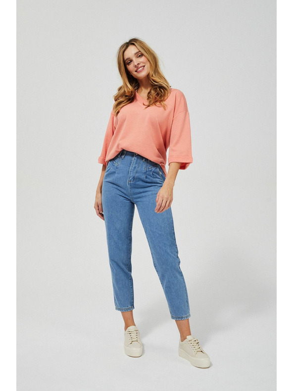 Moodo Jeans slouchy hlače z visokim pasom Moodo