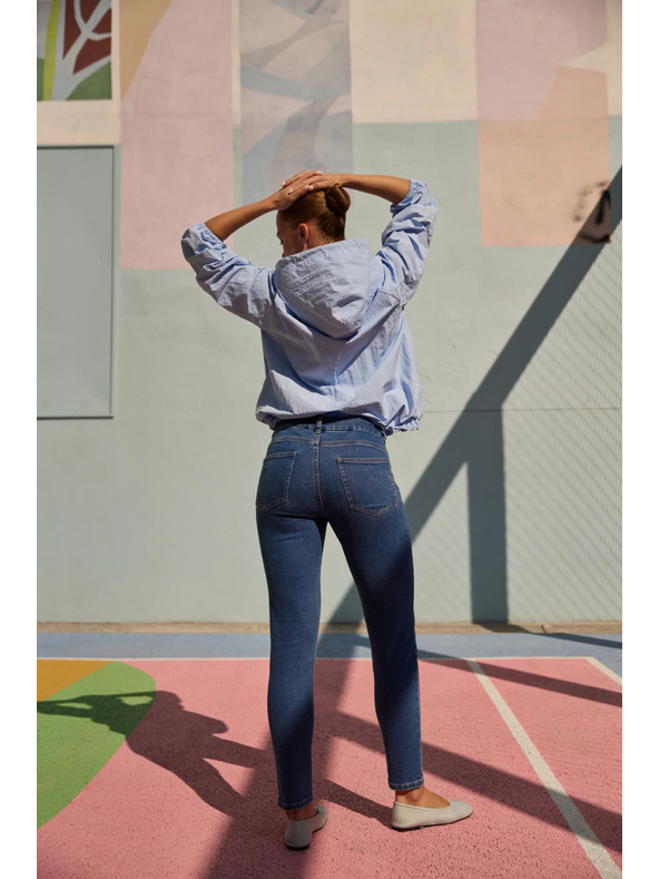 Moodo Modre ozke jeans hlače Moodo