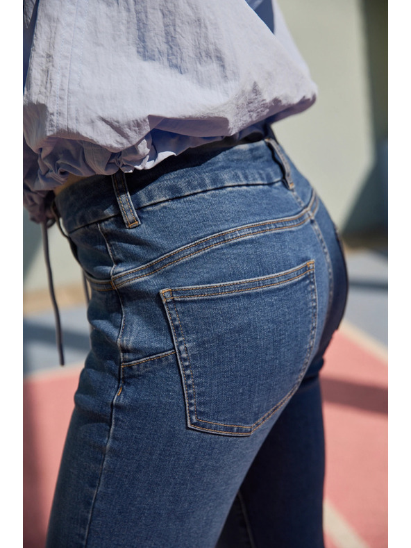 Moodo Modre ozke jeans hlače Moodo