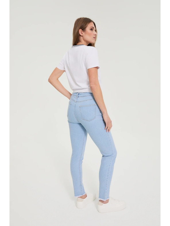 Moodo Svetlo modre ozke jeans hlače Moodo