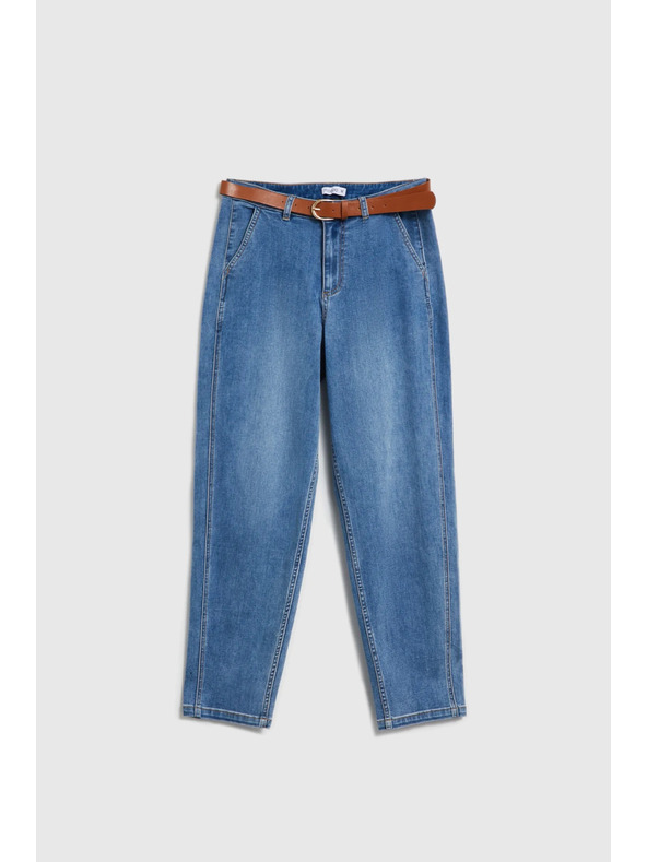 Moodo Modre jeans hlače z pasom Moodo
