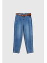 Moodo Modre jeans hlače z pasom Moodo