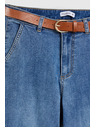 Moodo Modre jeans hlače z pasom Moodo
