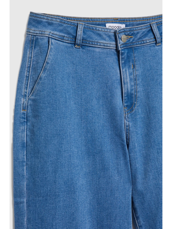 Moodo Modre jeans hlače z wide leg krojem Moodo