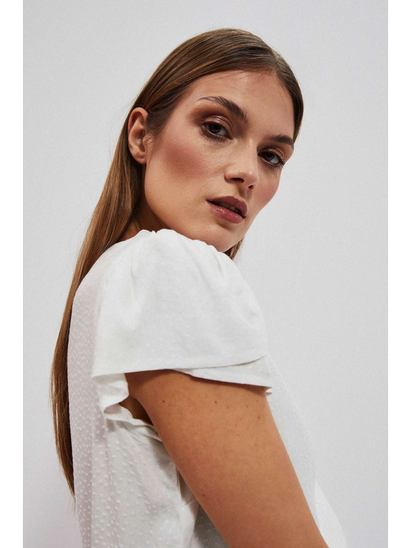 Moodo Biserna bluza z okrasnimi rokavi Moodo