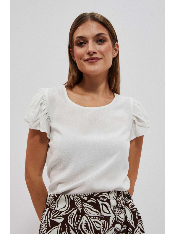 Moodo Biserna bluza z okrasnimi rokavi Moodo