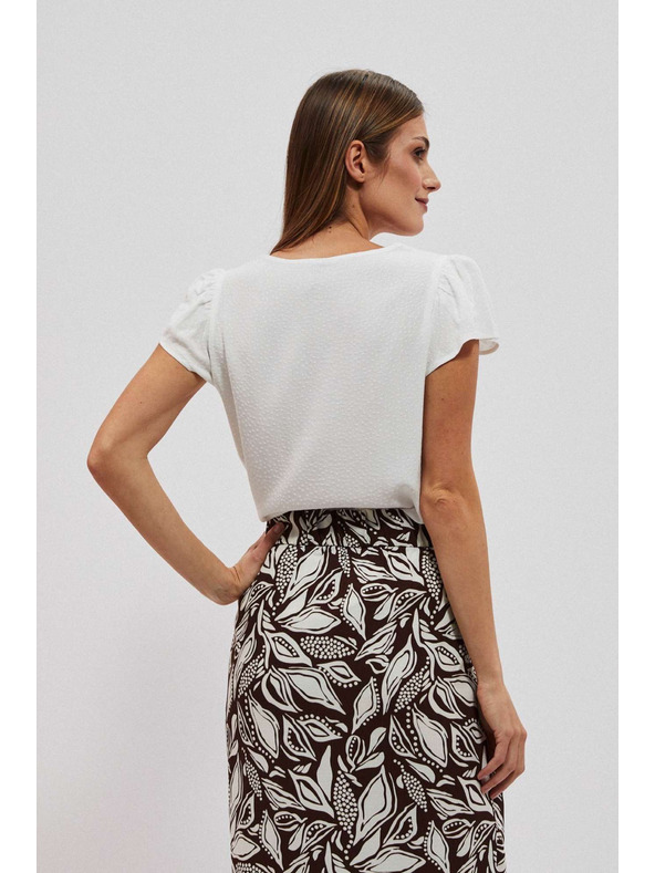 Moodo Biserna bluza z okrasnimi rokavi Moodo