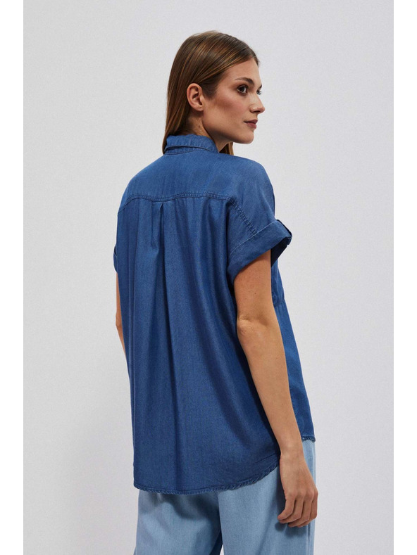 Moodo Temno modra liocellna srajca Moodo