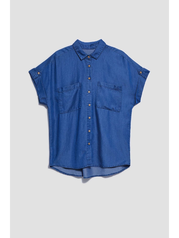 Moodo Temno modra liocellna srajca Moodo