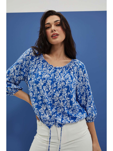 Moodo Vzorčasta srajca z gumbi modra Moodo