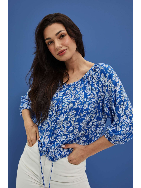 Moodo Vzorčasta srajca z gumbi modra Moodo