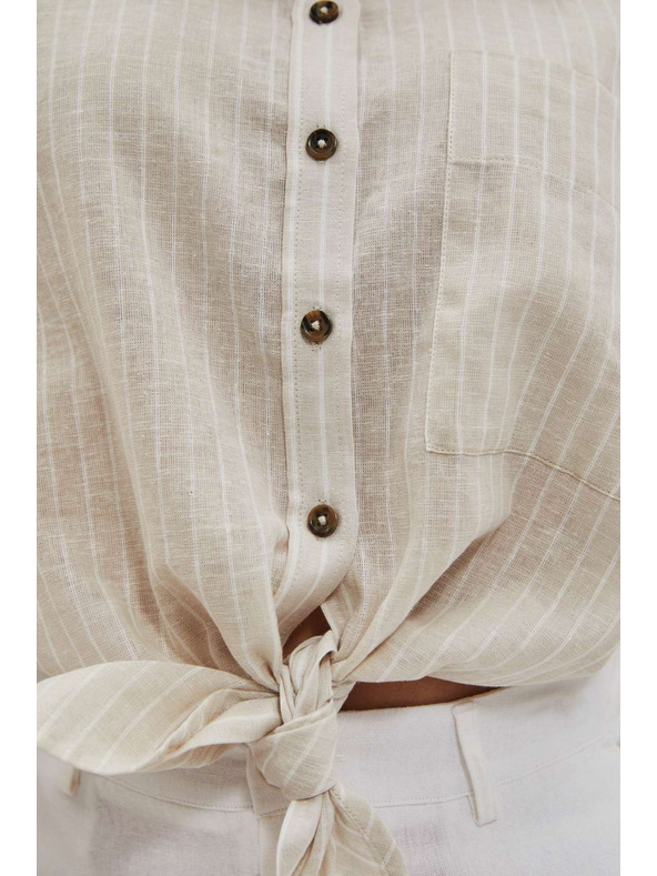 Moodo Lanena srajca z vezavo Moodo