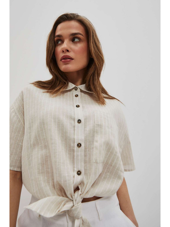 Moodo Lanena srajca z vezavo Moodo