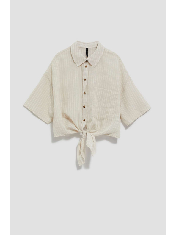 Moodo Lanena srajca z vezavo Moodo