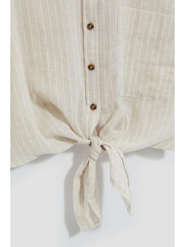 Moodo Lanena srajca z vezavo Moodo