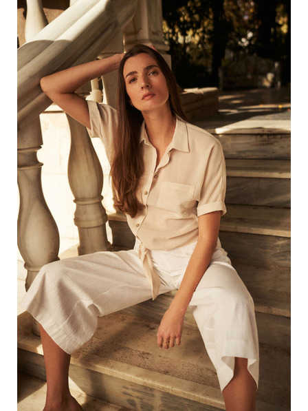 Moodo Bluza z vezavo in peščeno žepom Moodo