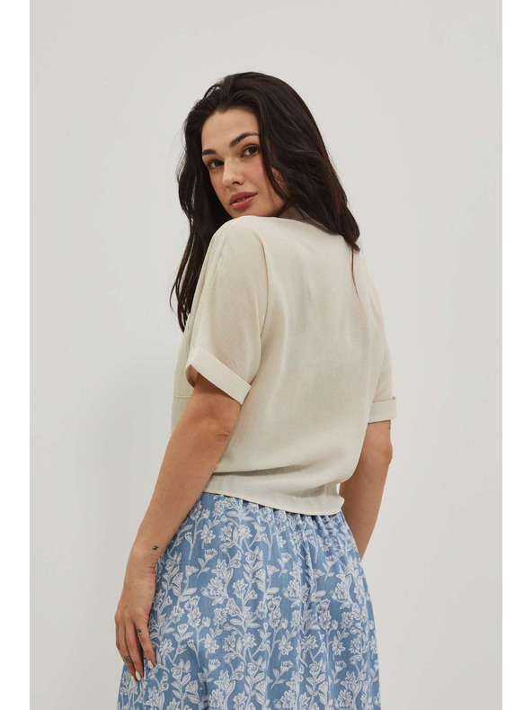 Moodo Bluza z vezavo in peščeno žepom Moodo