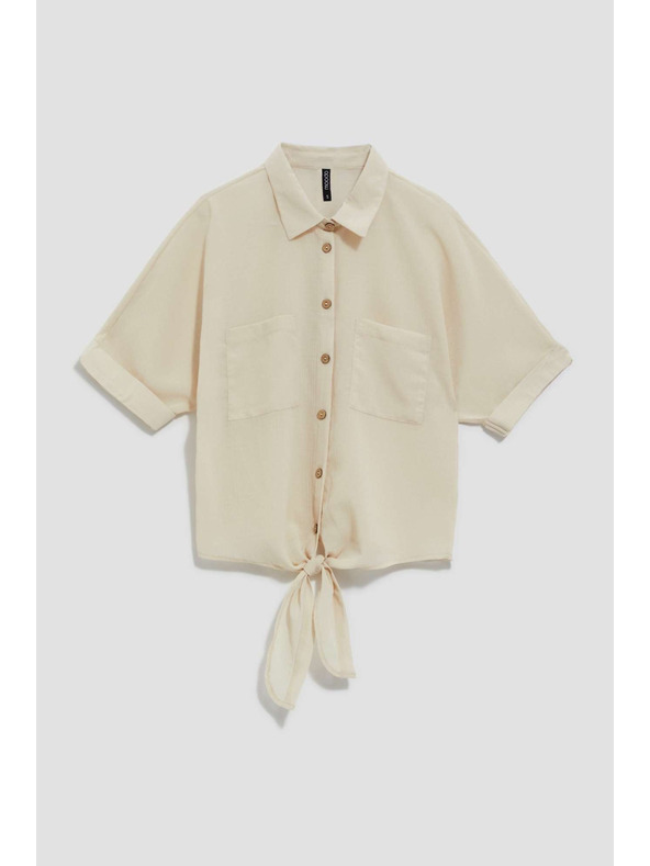 Moodo Bluza z vezavo in peščeno žepom Moodo