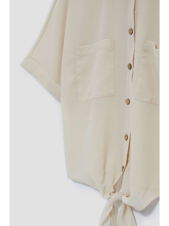 Moodo Bluza z vezavo in peščeno žepom Moodo