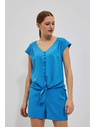 Moodo Azurna srajčna majica z zavezovanjem Moodo
