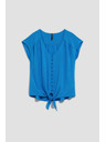Moodo Azurna srajčna majica z zavezovanjem Moodo