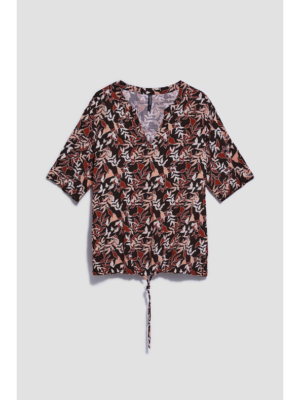 Moodo Temno rjava bluza z vezavo Moodo