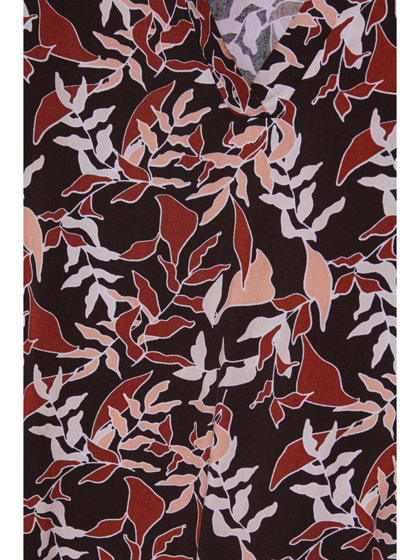 Moodo Temno rjava bluza z vezavo Moodo