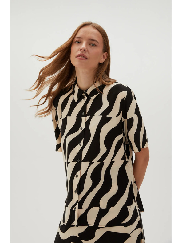 Moodo Viskozna srajca s kratkimi rokavi črna Moodo